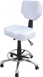 TF51 Back Rest Tattoo Stools Medical Rubber Wheels white